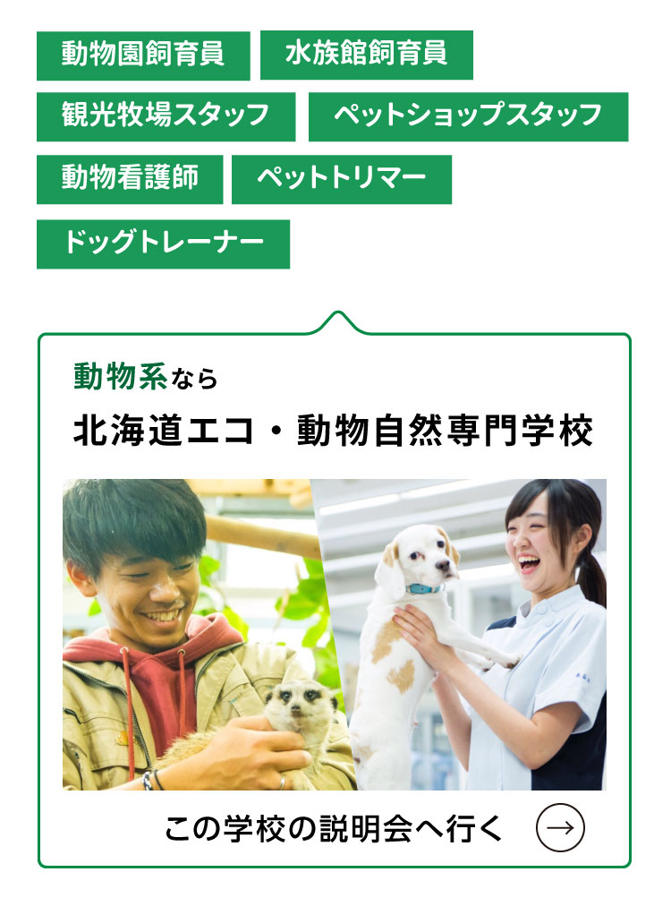 動物系なら北海道エコ動物専門学校